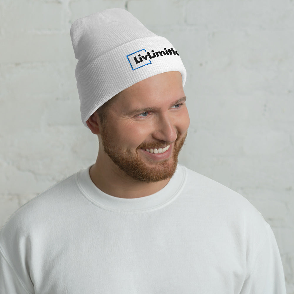 LivLimitless White Cuffed Beanie