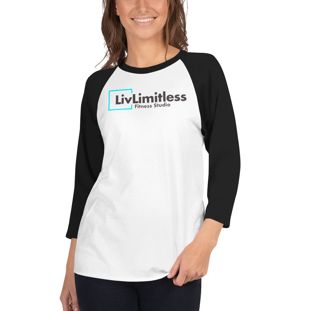 LivLimitless B/W 3/4 sleeve raglan shirt