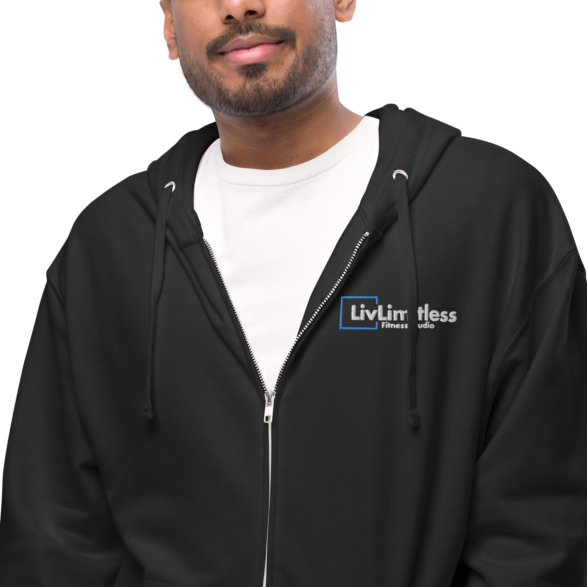 Unisex fleece zip up hoodie