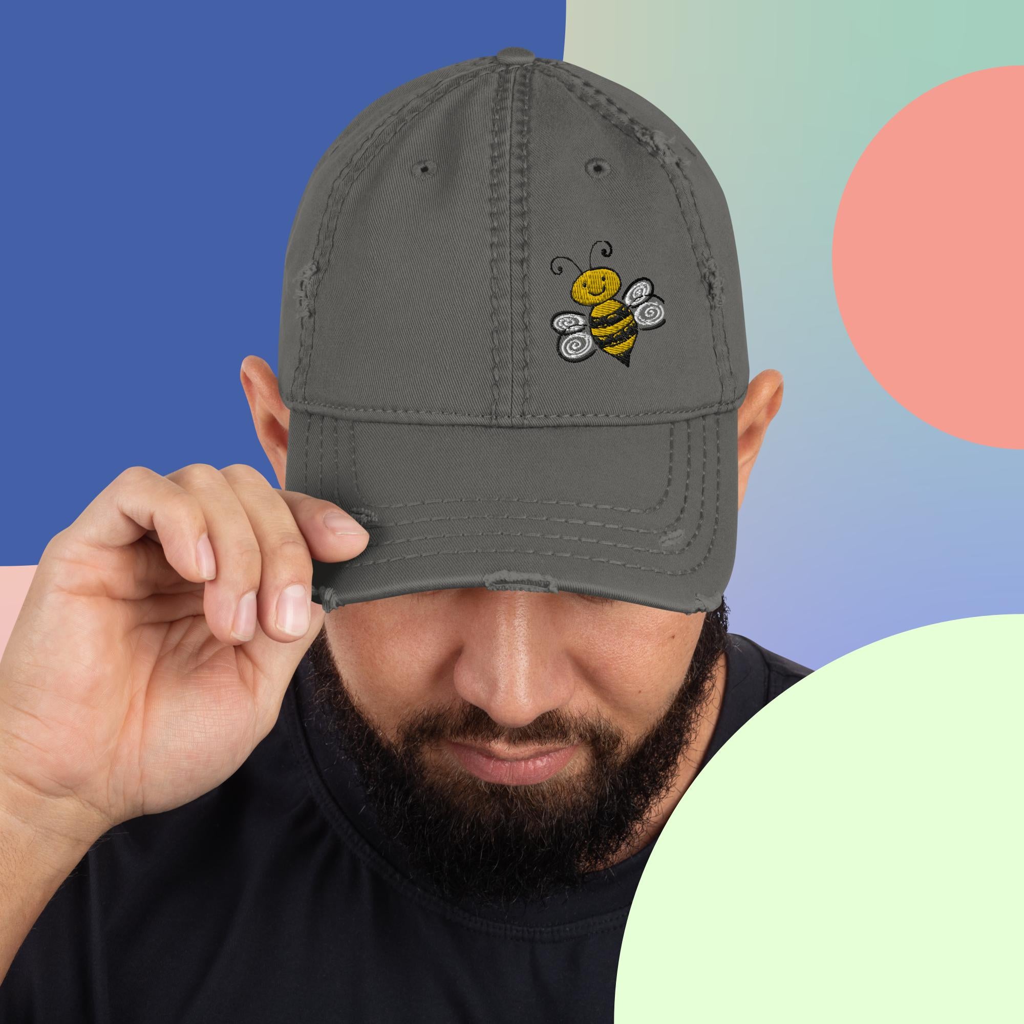 Distressed Bee Hat