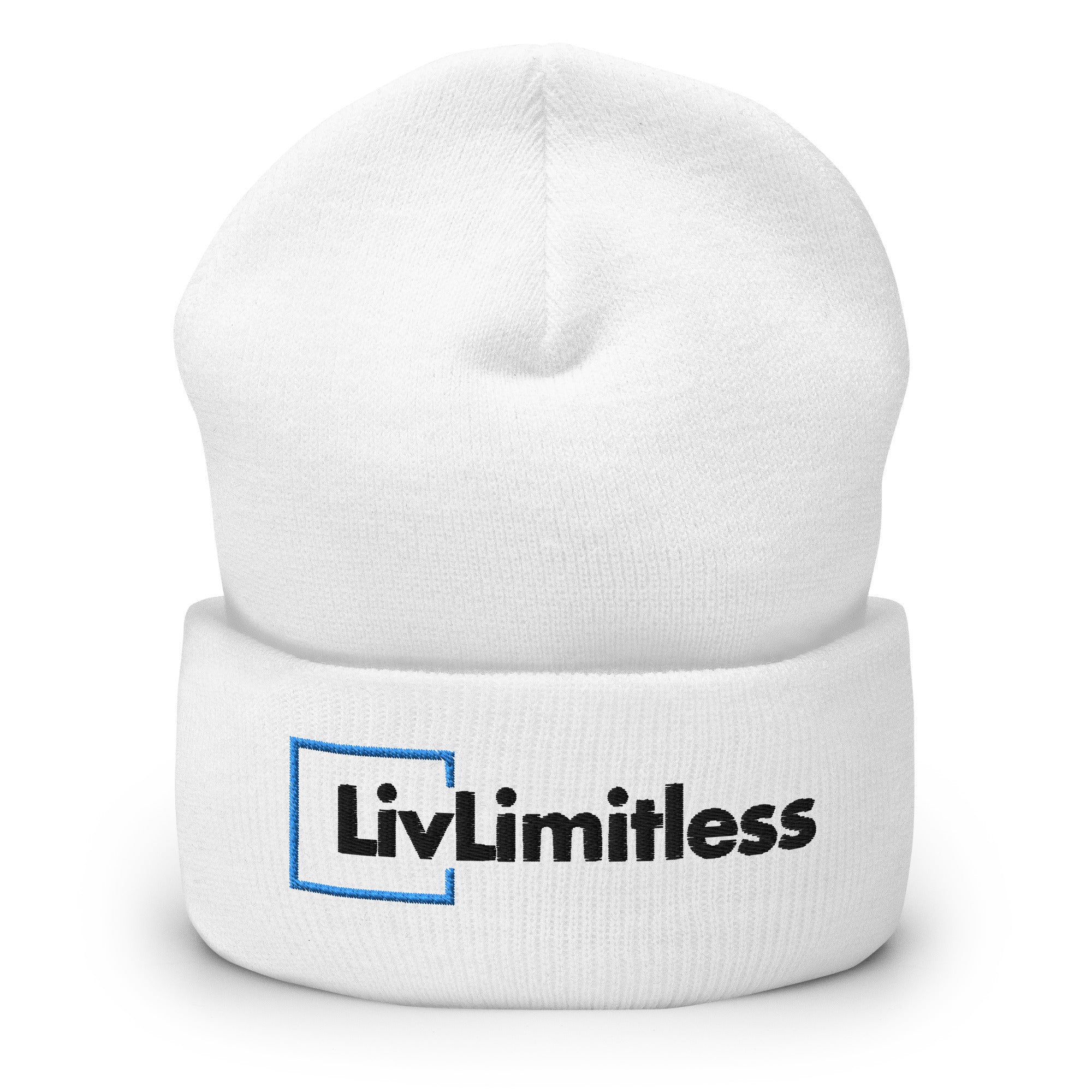 LivLimitless White Cuffed Beanie